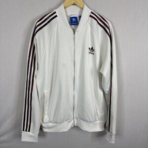 Adidas Originals White Track Jacket Trefoil XL 3-Stripes Retro 2016 CD7762